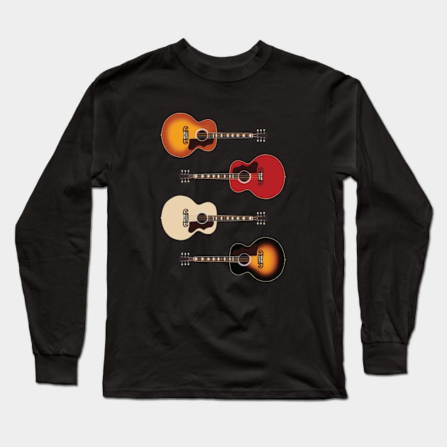 Jumbo Style Acoustic Guitar Pack Long Sleeve T-Shirt by nightsworthy